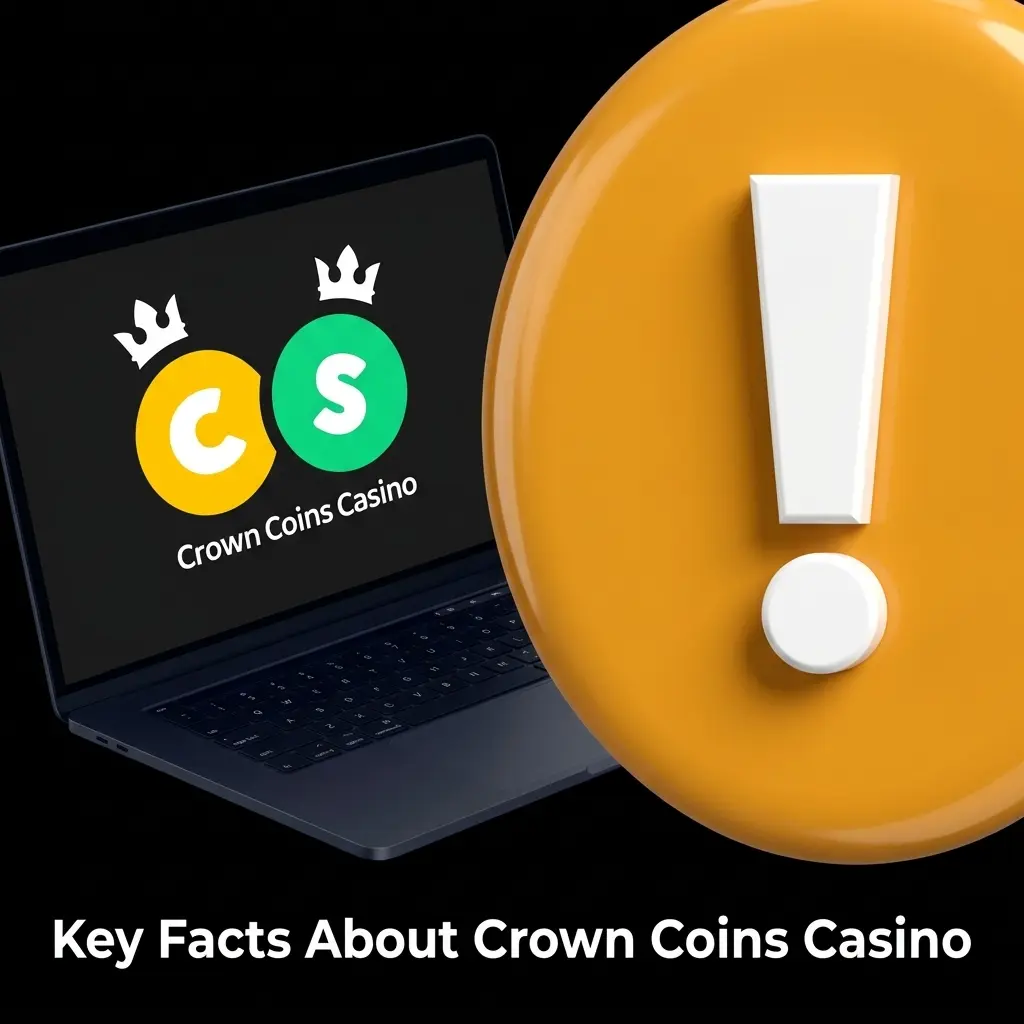 Crown Coins Casino key facts table showing operator Vault 77 LLC, 2023 launch, sweepstakes model, and welcome bonus details